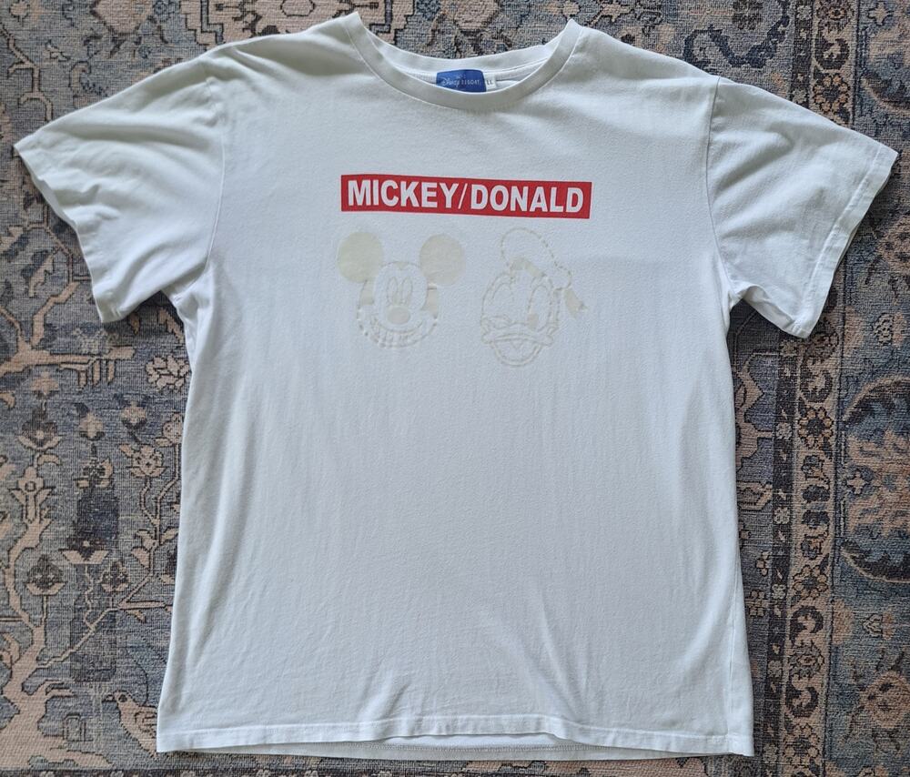 Tokyo Disney Resort Mickey & Donald Shirt Ghost Print Size L Large